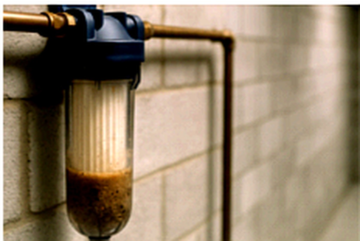 Mechanischer Hauswasserfilter mit sichtbar zurückgehaltenen Fremdpartikeln
